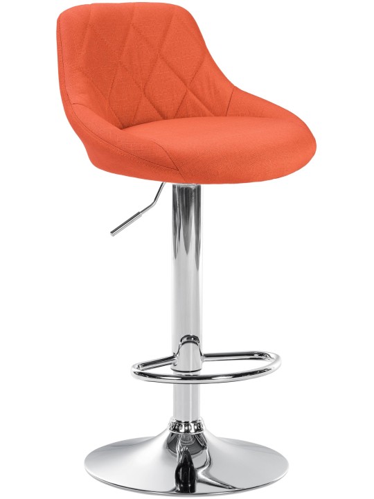 Tabouret de bar Lazio tissu chrome, orange
