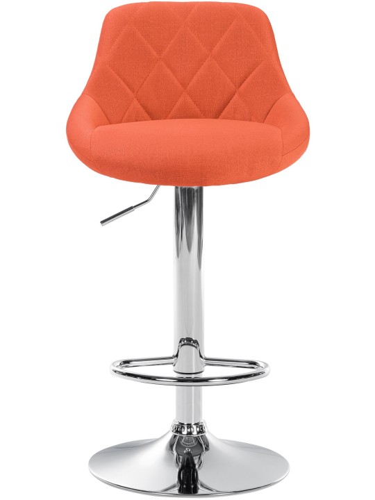 Tabouret de bar Lazio tissu chrome, orange