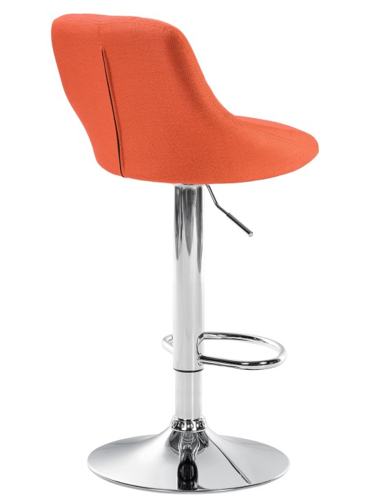 Tabouret de bar Lazio tissu chrome, orange