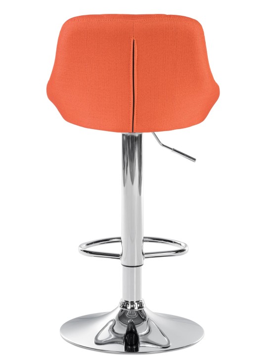 Tabouret de bar Lazio tissu chrome, orange