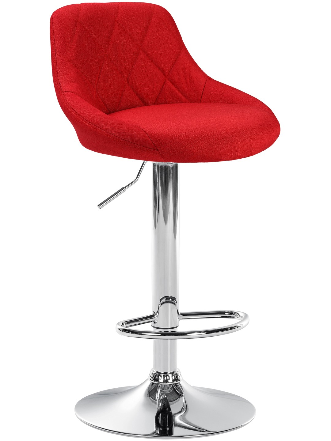 Tabouret de bar Lazio tissu chromé, rouge
