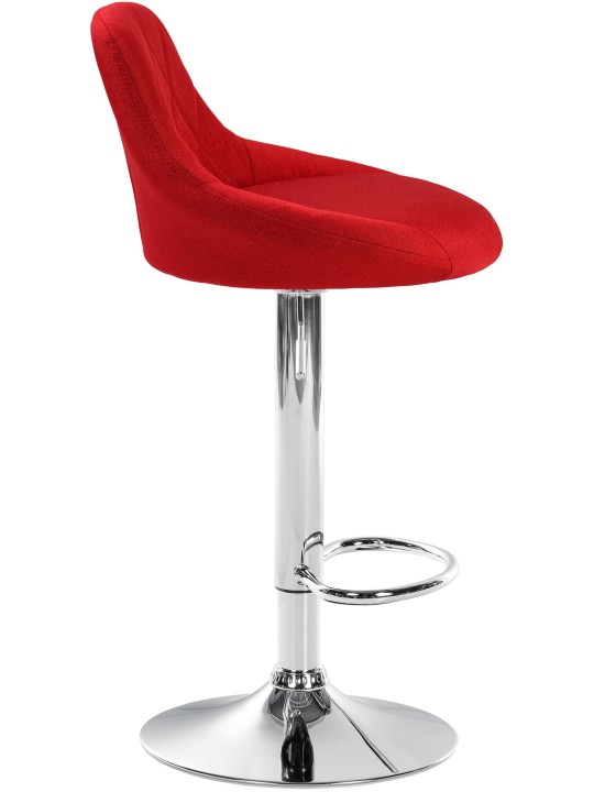 Tabouret de bar Lazio tissu chromé, rouge