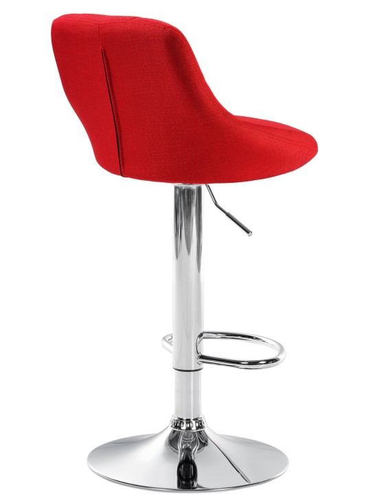 Tabouret de bar Lazio tissu chromé, rouge