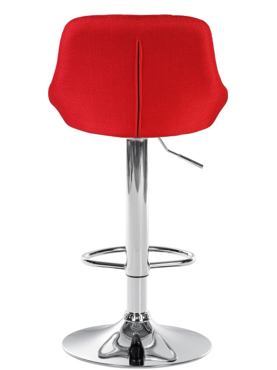 Tabouret de bar Lazio tissu chromé, rouge