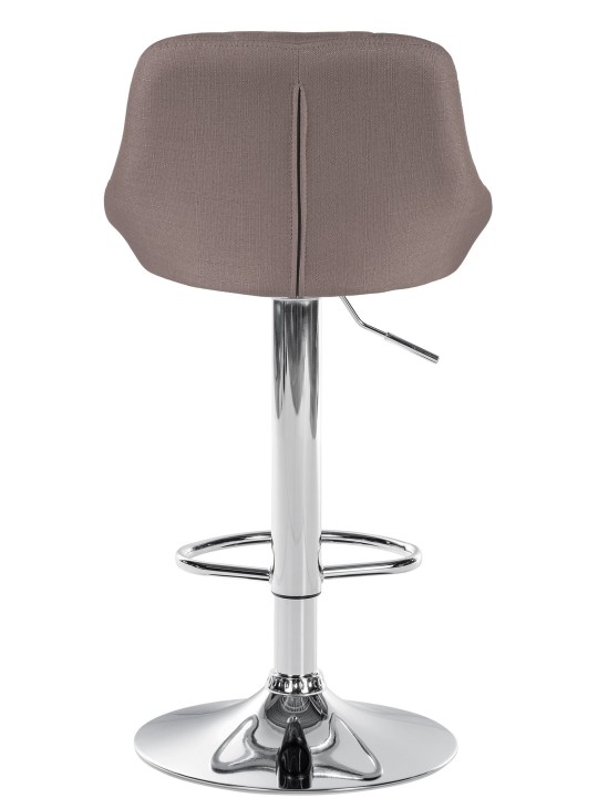 Tabouret de bar Lazio tissu chrome, taupe