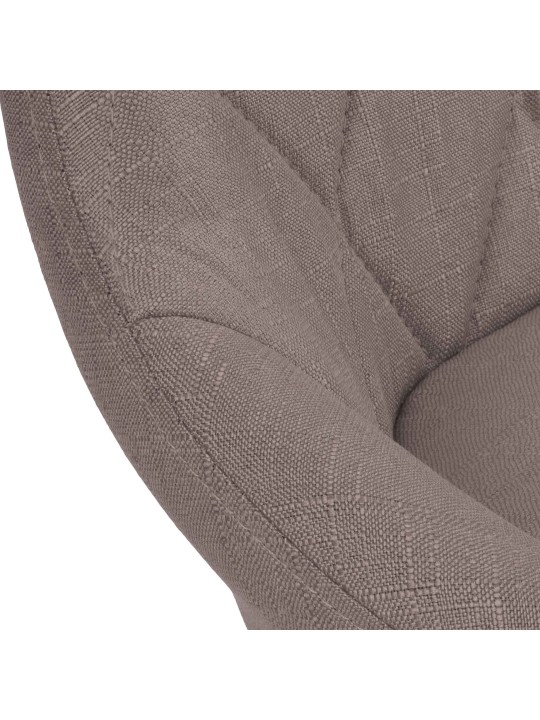 Tabouret de bar Lazio tissu chrome, taupe