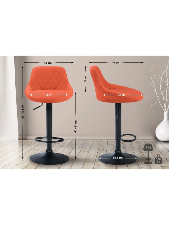 Tabouret de bar Lazio tissu, orange