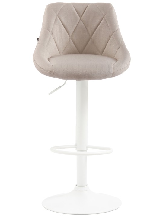 Tabouret de bar Lazio tissu, crème