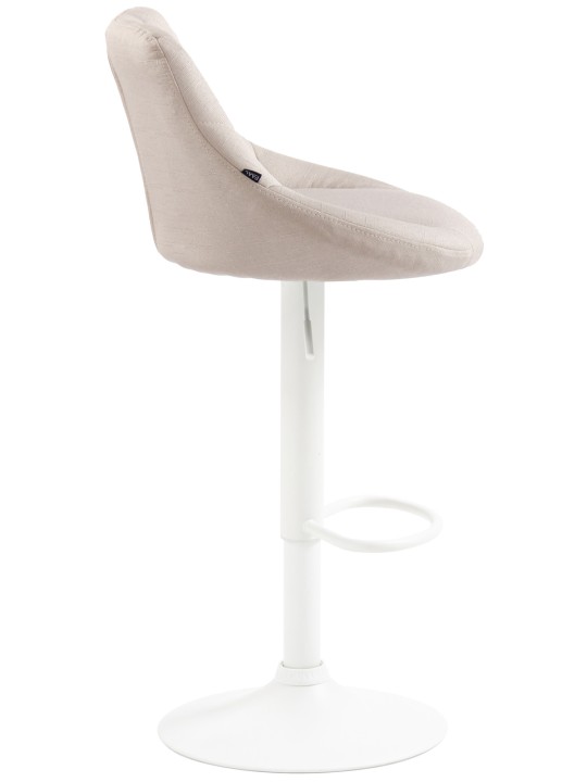 Tabouret de bar Lazio tissu, crème