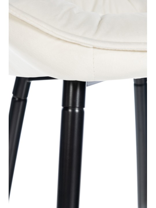 Tabouret de bar Gibson velours, crème