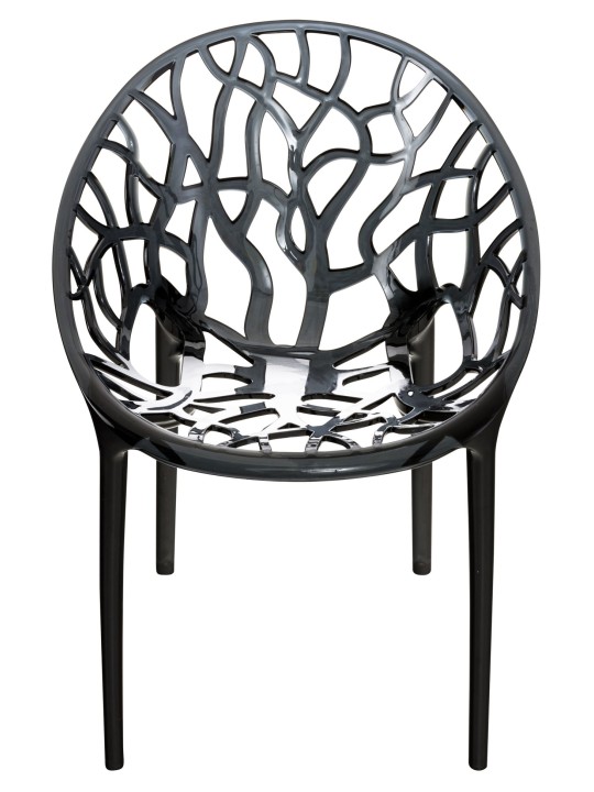 Chaise empilable CRYSTAL, noir