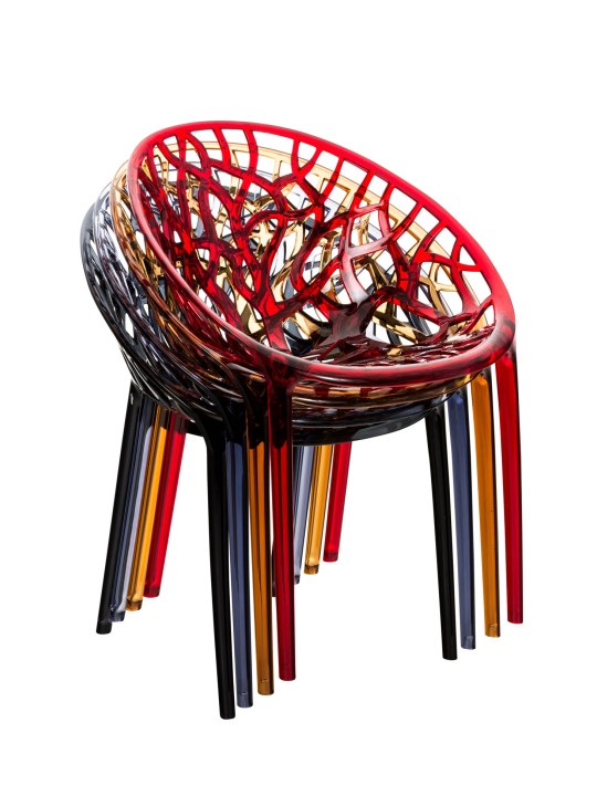 JEU de 2 chaises empilables CRYSTAL, ambre JEU de 2 chaises empilables CRYSTAL, ambre