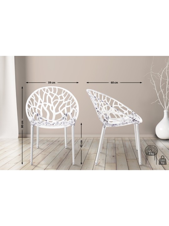 JEU de 2 chaises empilables CRYSTAL, transparent