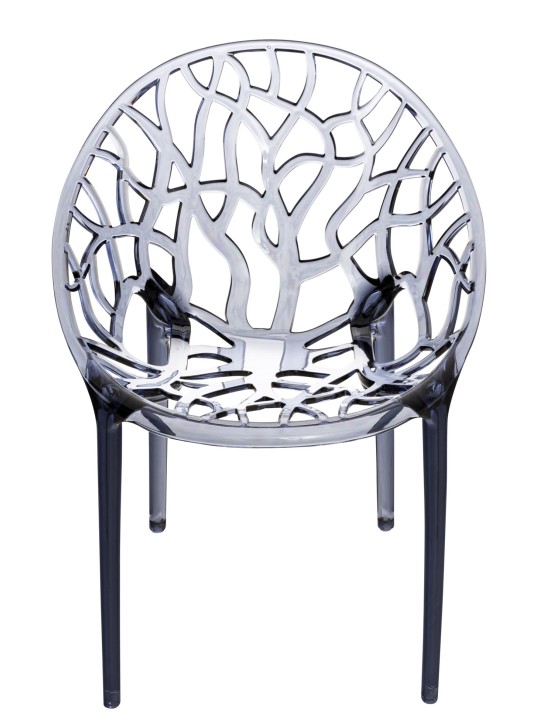 JEU de 2 chaises empilables CRYSTAL, gris