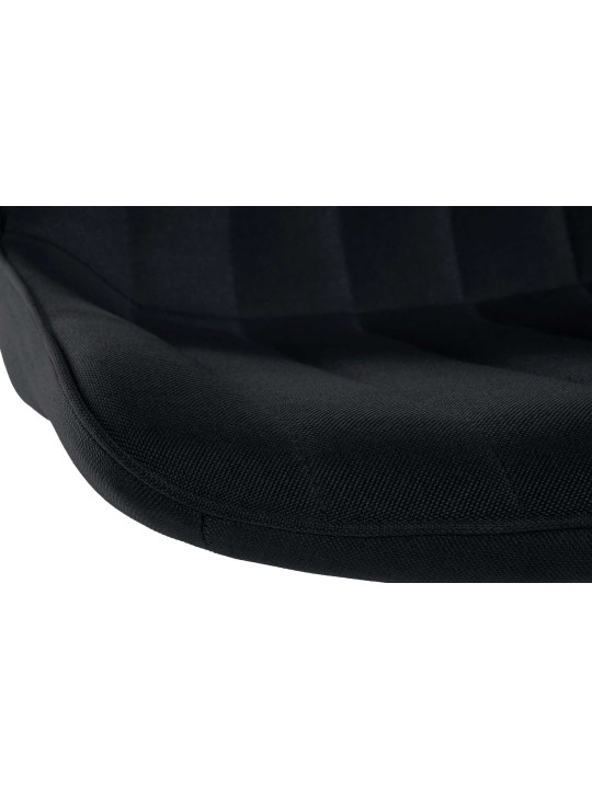 Tabouret de bar Toni tissu chromé, noir