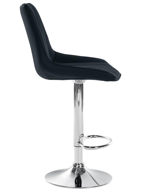 Tabouret de bar Toni simili cuir chromé, noir Tabouret de bar Toni simili cuir chromé, noir