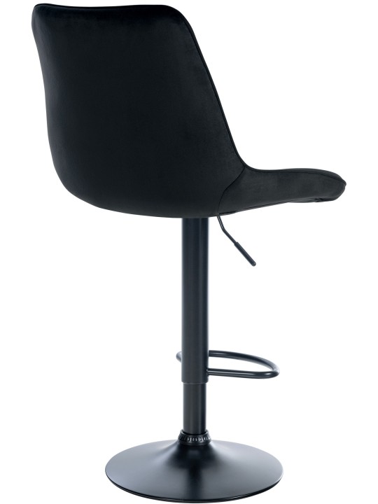 Tabouret de bar Toni velours, noir
