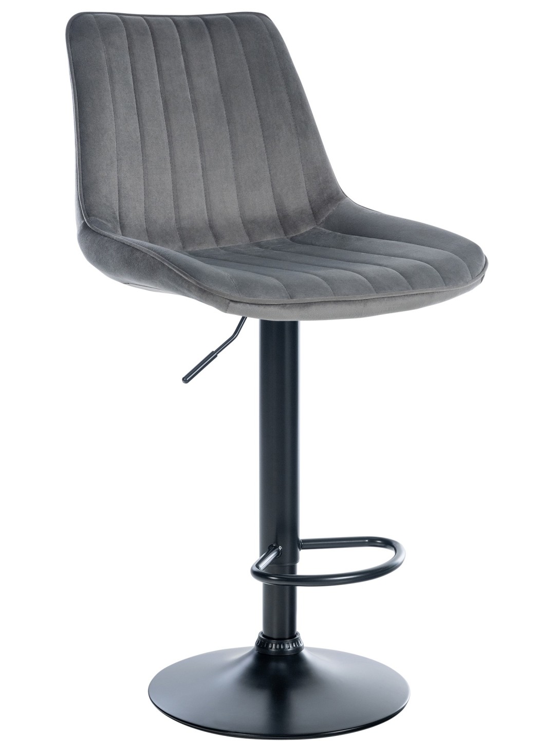 Tabouret de bar Toni velours, gris foncé