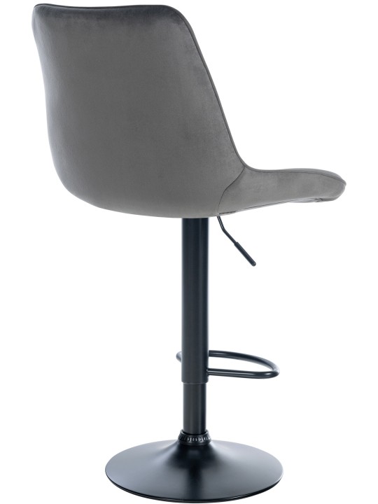 Tabouret de bar Toni velours, gris foncé