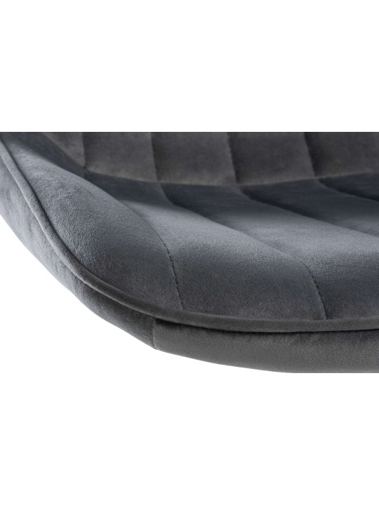 Tabouret de bar Toni velours, gris foncé