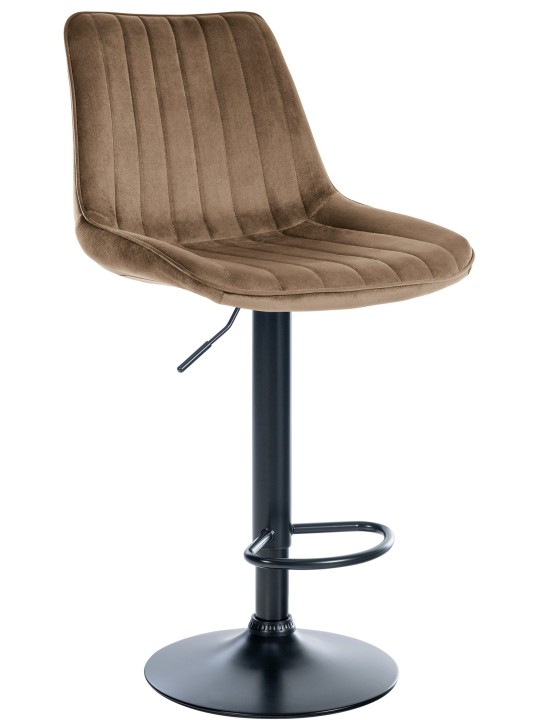 Tabouret de bar Toni velours, brun