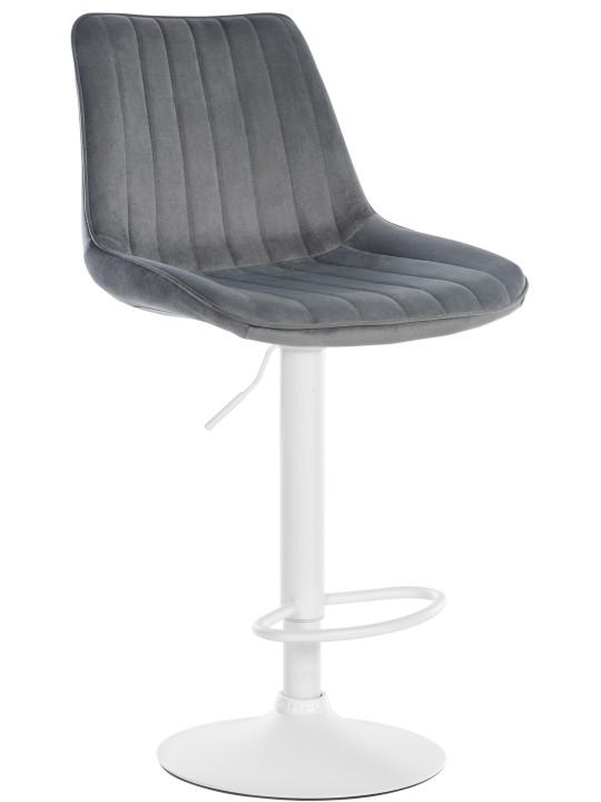 Tabouret de bar Toni velours, gris foncé