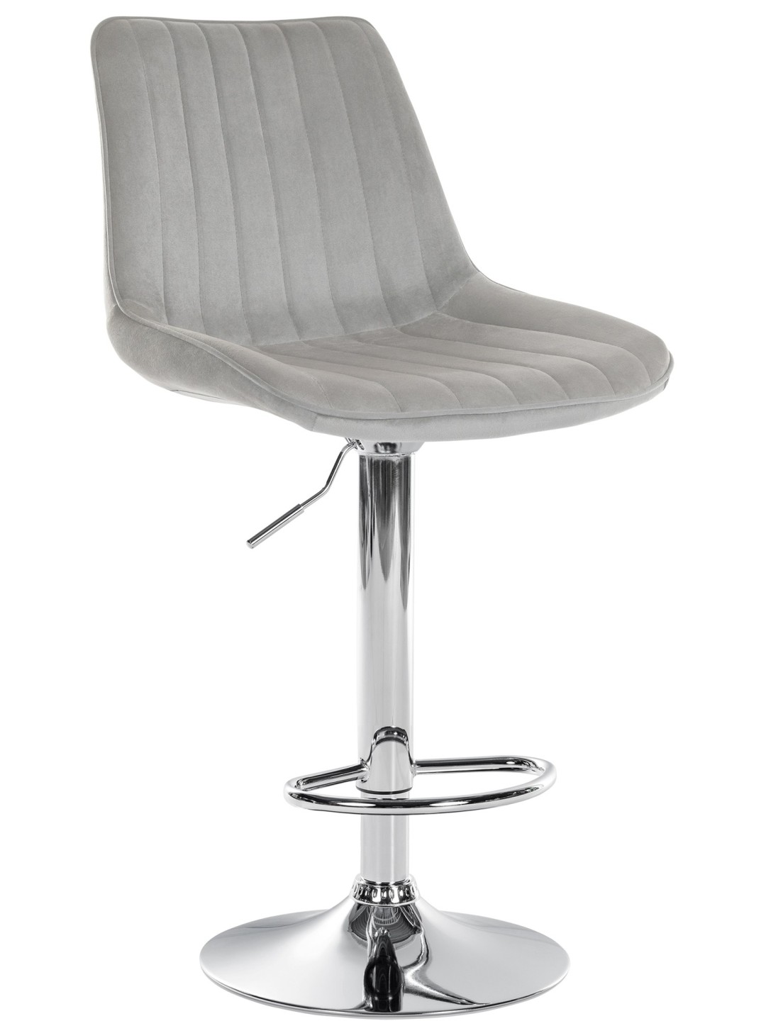 Tabouret de bar Toni velours chrome, gris