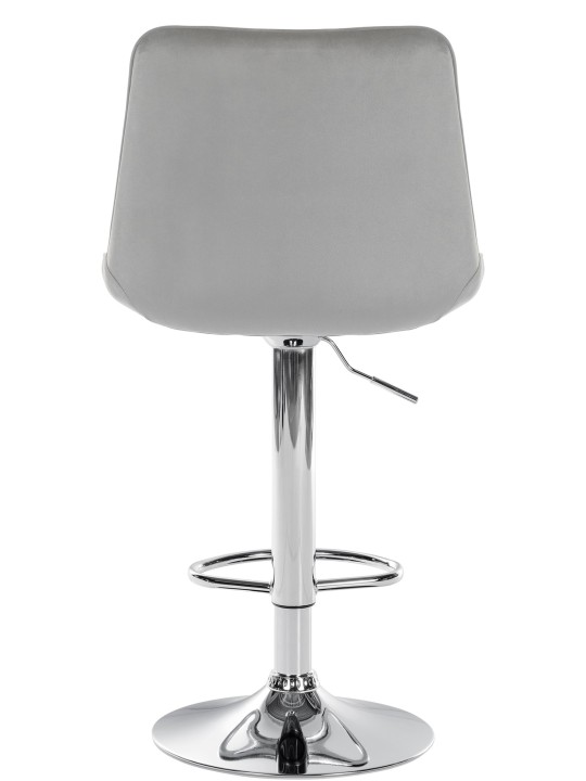 Tabouret de bar Toni velours chrome, gris