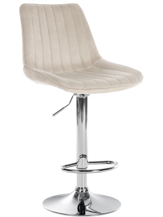 Tabouret de bar Toni velours chrome, crème Tabouret de bar Toni velours chrome, crème