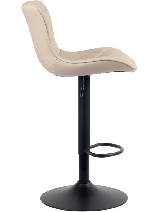 Tabouret de bar Linus simili cuir, crème