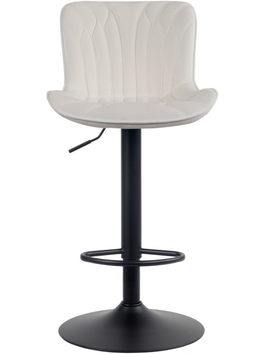 Tabouret de bar Linus velours, crème