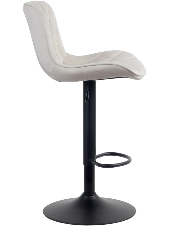 Tabouret de bar Linus velours, crème