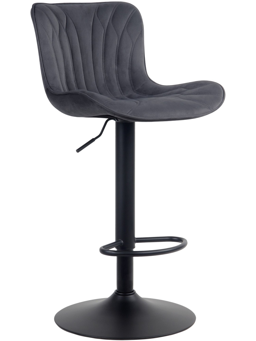 Tabouret de bar Linus velours, noir