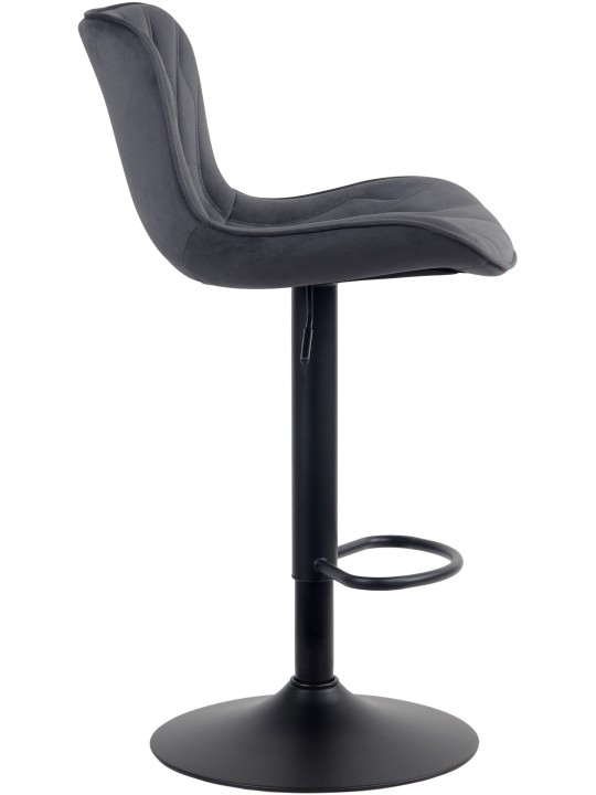 Tabouret de bar Linus velours, noir