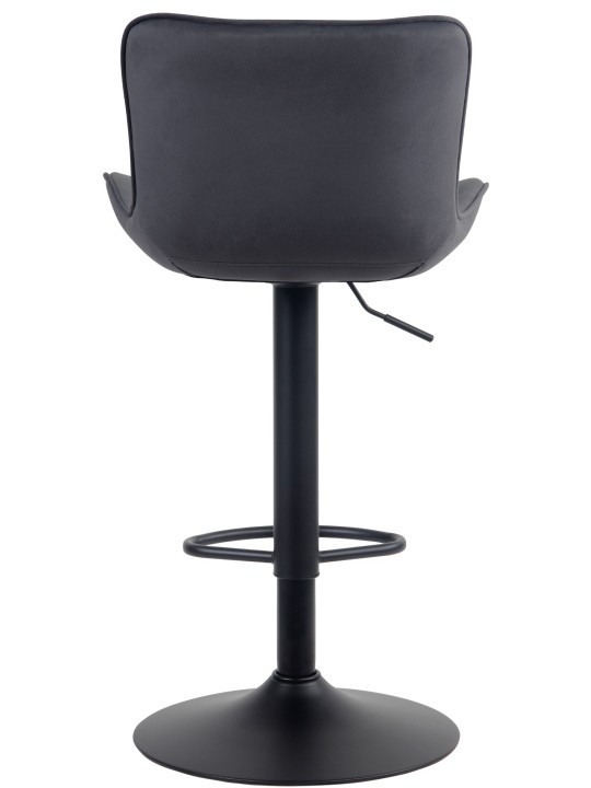 Tabouret de bar Linus velours, noir