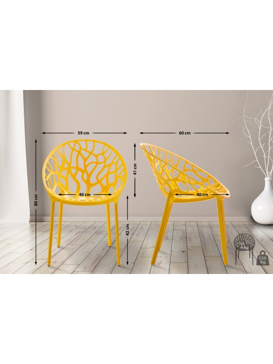 Ensemble de 4 chaises Hope, jaune