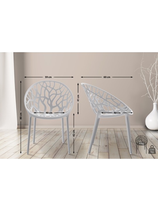 Ensemble de 4 chaises Hope, gris clair Ensemble de 4 chaises Hope, gris clair