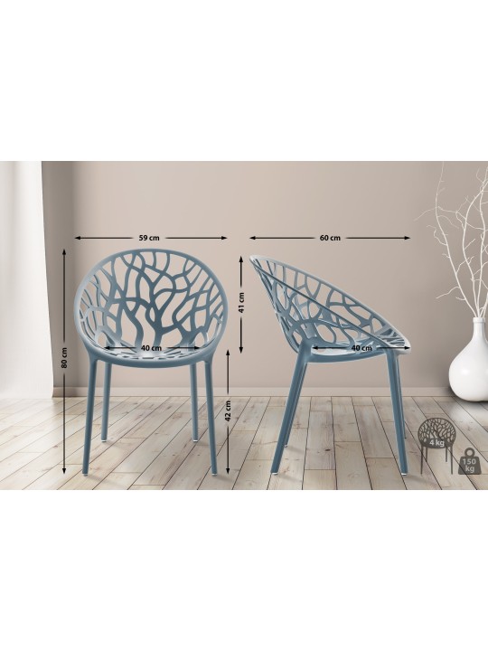 Ensemble de 4 chaises Hope, gris Ensemble de 4 chaises Hope, gris