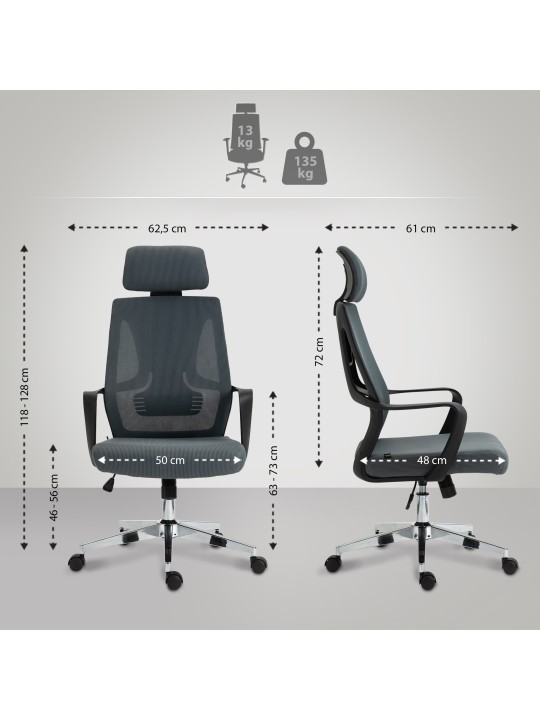 Chaise de bureau Kanab, gris