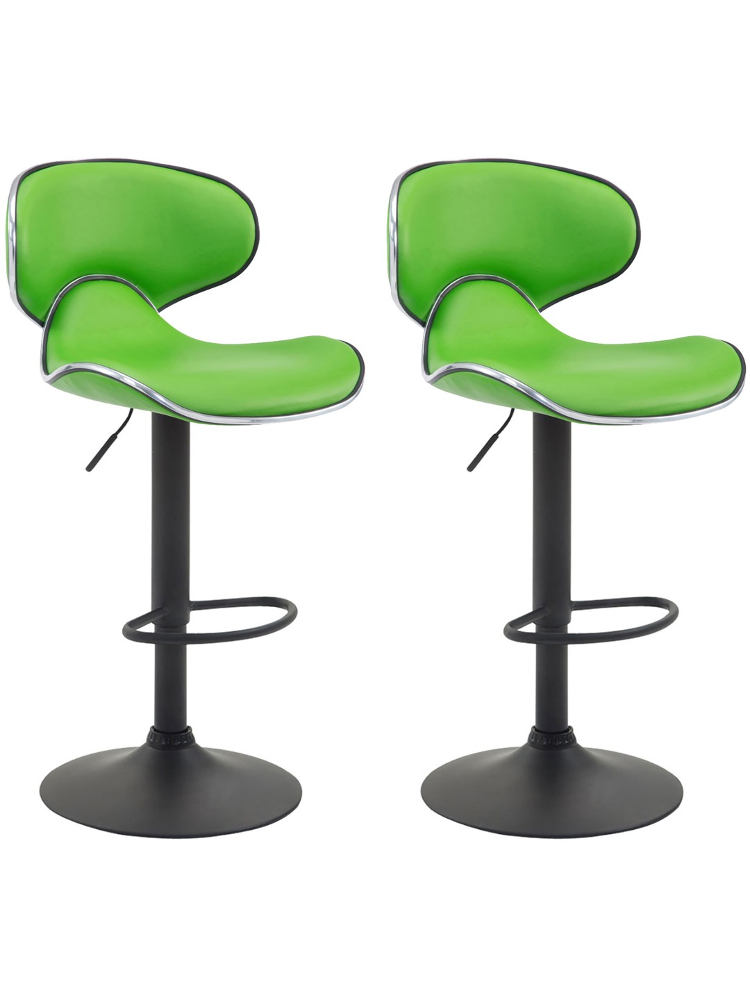 Lot de 2 tabourets de bar Las Vegas V2 simili cuir, vert