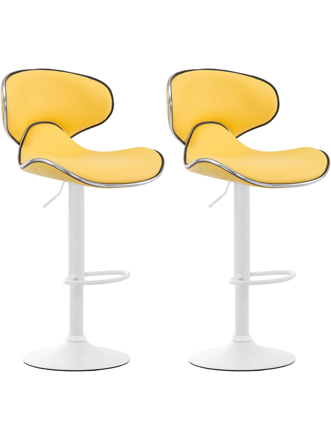 Lot de 2 tabourets de bar Las Vegas V2 simili cuir, jaune