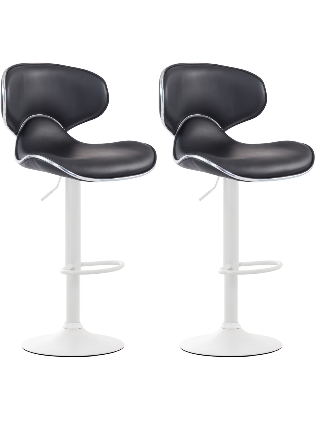 Lot de 2 tabourets de bar Las Vegas V2 simili cuir, noir