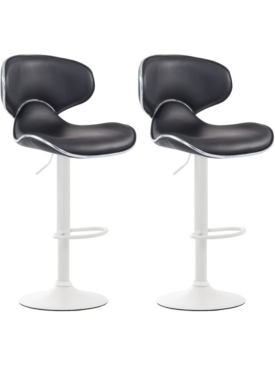 Lot de 2 tabourets de bar Las Vegas V2 simili cuir, noir