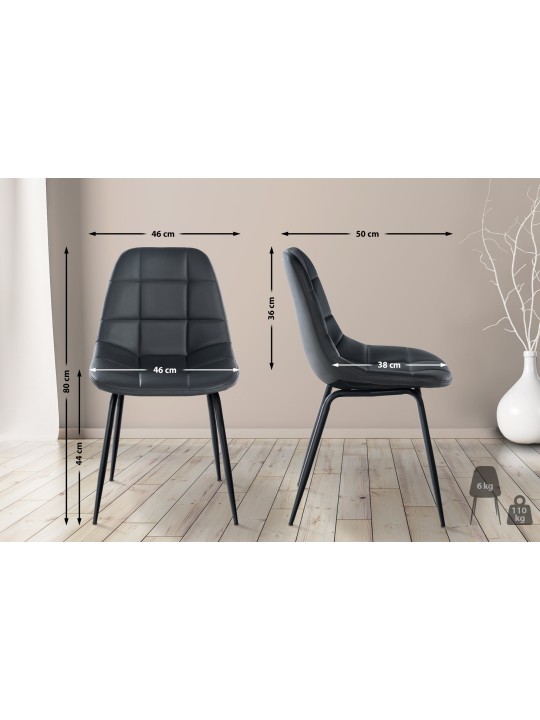 Chaise Tom simili cuir, gris Chaise Tom simili cuir, gris