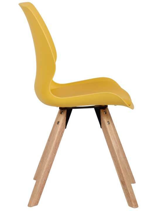Chaise Luna en plastique, jaune