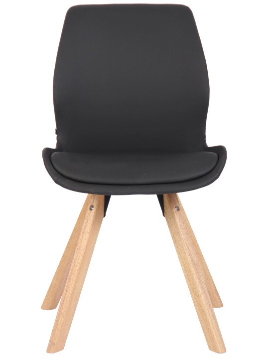 Chaise Luna simili cuir, noir