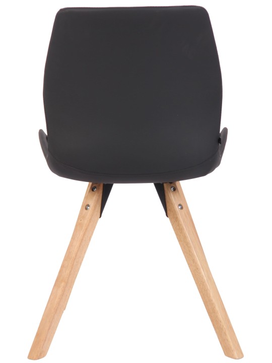 Chaise Luna simili cuir, noir