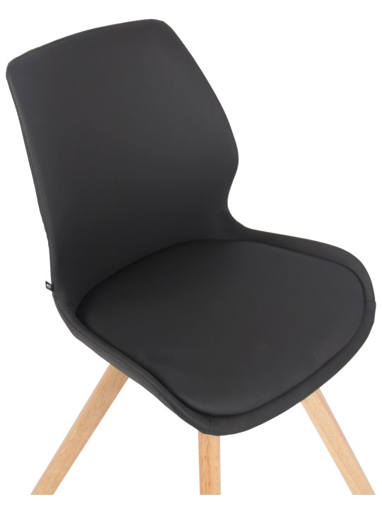 Chaise Luna simili cuir, noir