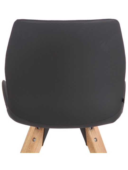 Chaise Luna simili cuir, noir