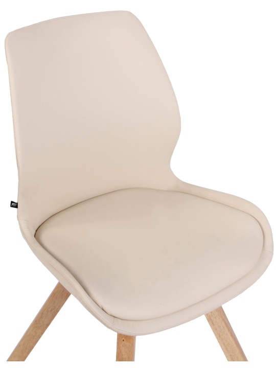 Chaise Luna simili cuir, crème